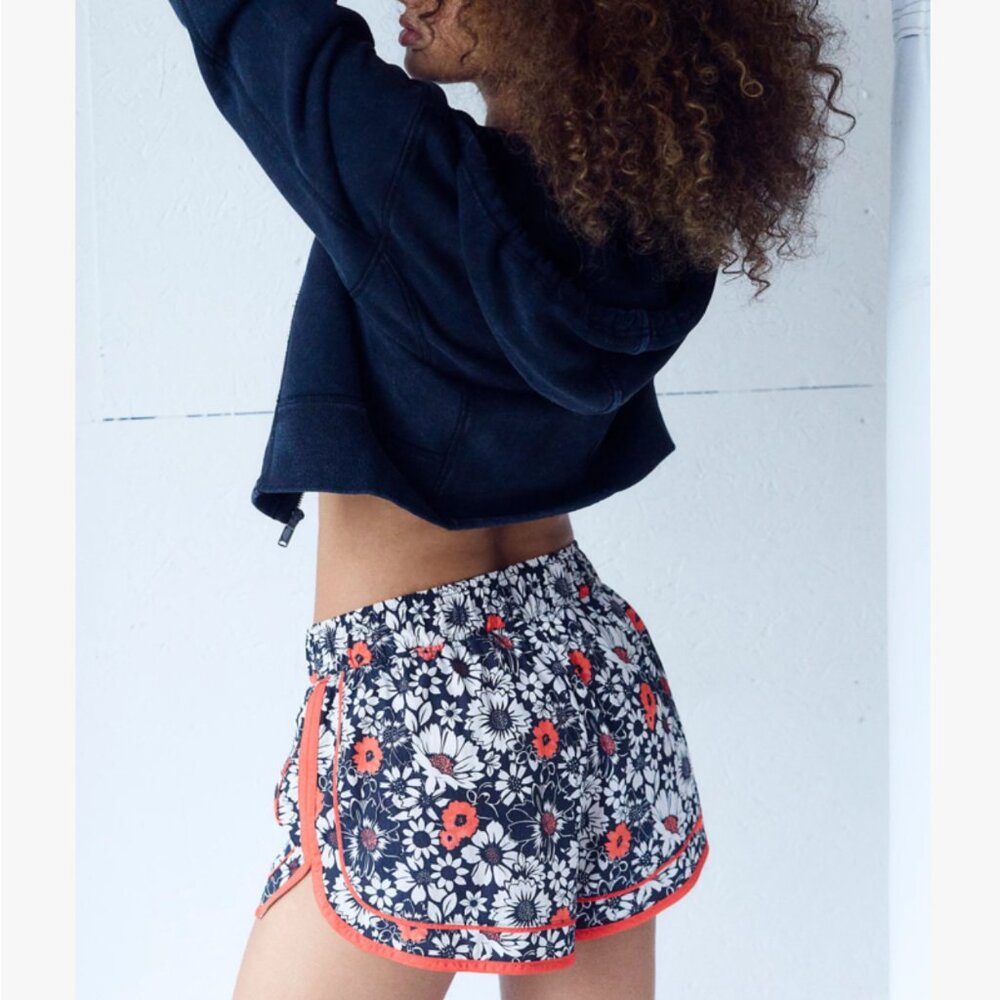 NWT FP Movement Varsity Blues Shorts in Tuxedo Floral Size XS